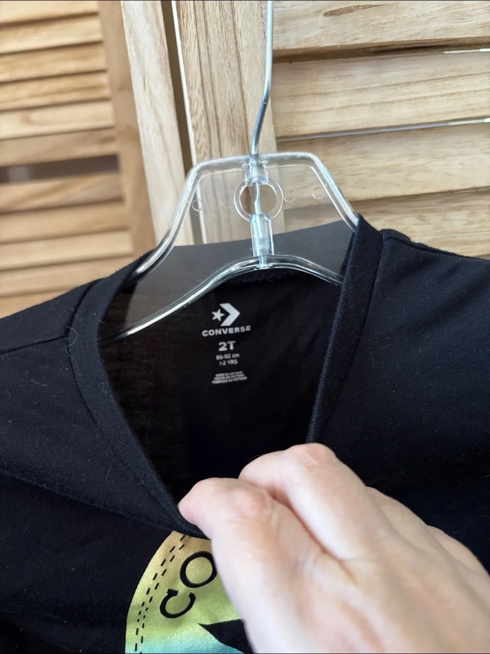 Converse Black Tee with Rainbow All Star Emblem 2T
